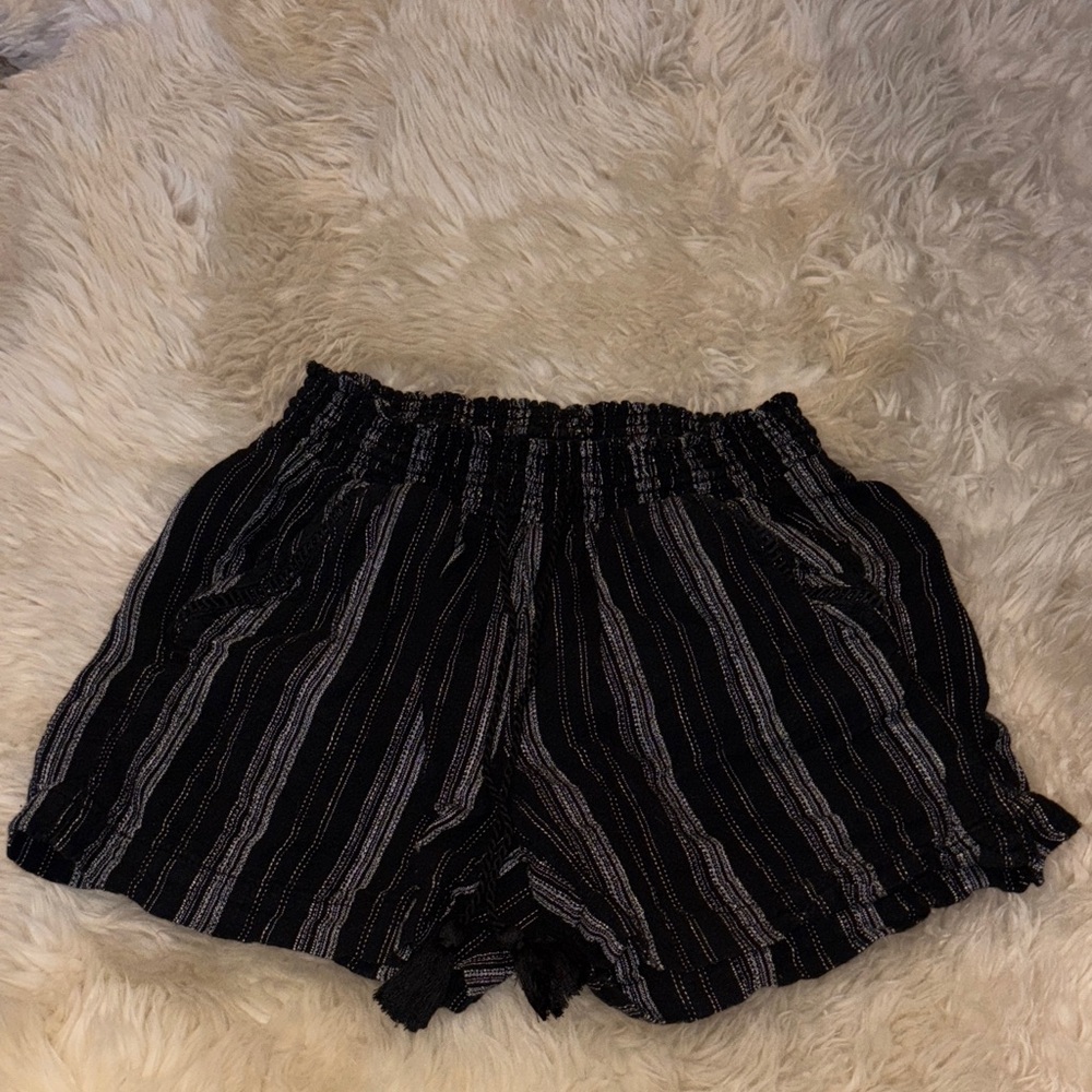 Briggs New York Black Striped High Waist Shorts